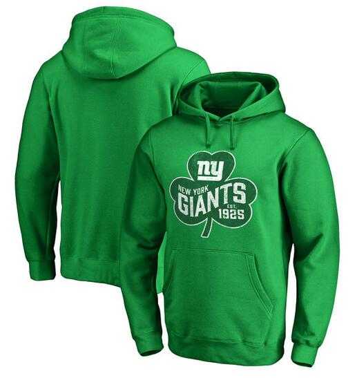 Men's New York Giants Pro Line by Fanatics Branded St. Patrick's Day Paddy's Pride Pullover Hoodie Kelly Green FengYun